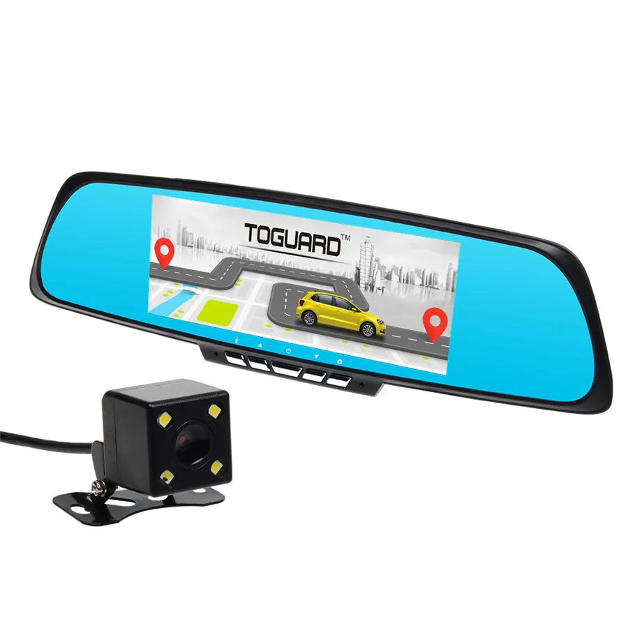 7 &quotAndroid 4.4 Full HD 1080 P Wi-Fi gps-навигации двойной объектив Автомобильный