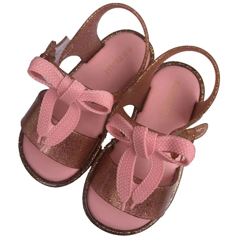 Новинка обувь для девочек Modis Mini Melissa детские сандалии с бантом цветные из ПВХ