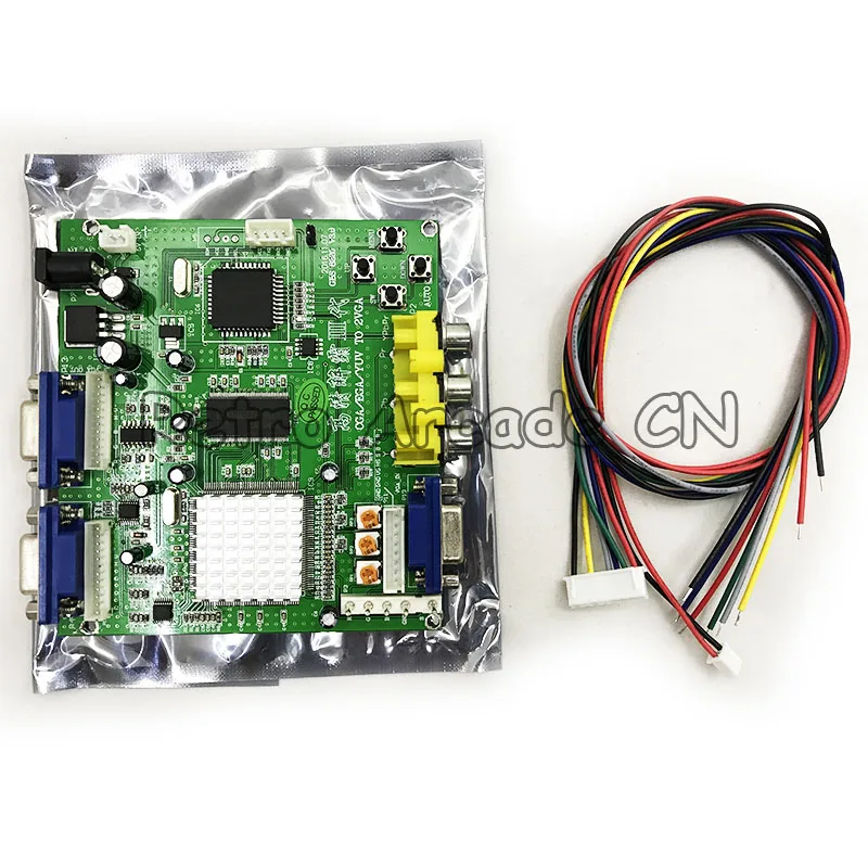 double output GBS8220 аркадная игра CGA/YUV/EGA/RGB сигнал VGA HD Видео Конвертер доска(двойной выход) неэкранированная защита - Цвет: double output