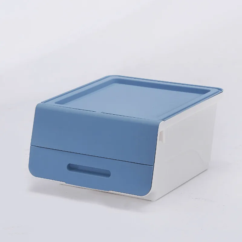 1pcs blue Многофункциональный большой Стекируемый флип-ящик для хранения креативного общежития одежды детские игрушки для хранения артефакт пластик ZP01181140 - Цвет: 1pcs blue