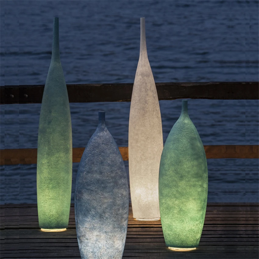 Современный свет LED Пол чердака Смола ваза напольная лампа Отель роскошное