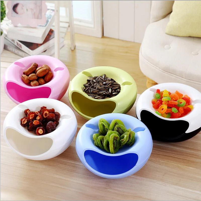 Пластиковая тарелка для фруктов ленивый человек миска может быть открыта