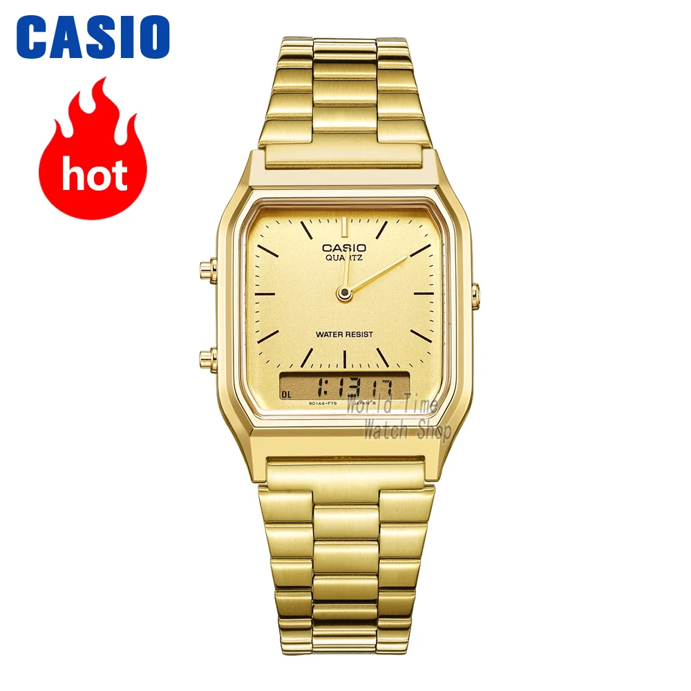 AQ230GA9D-1 Casio часы золотые часы мужчины лучший бренд класса люкс LED цифровые водонепроницаемые кварцевые мужские часы спортивные военные наручные часы relogio masculino reloj hombre erkek kol saati montre homme zegarek meski - Цвет: AQ230GA9D-1