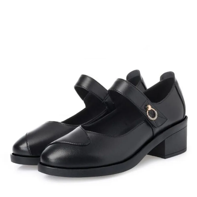 black single shoes Г. весенне-Летняя женская обувь среднего возраста красивые сандалии на мягкой подошве на высоком каблуке 4 см, большие размеры, женская обувь на высоком каблуке - Цвет: black single shoes