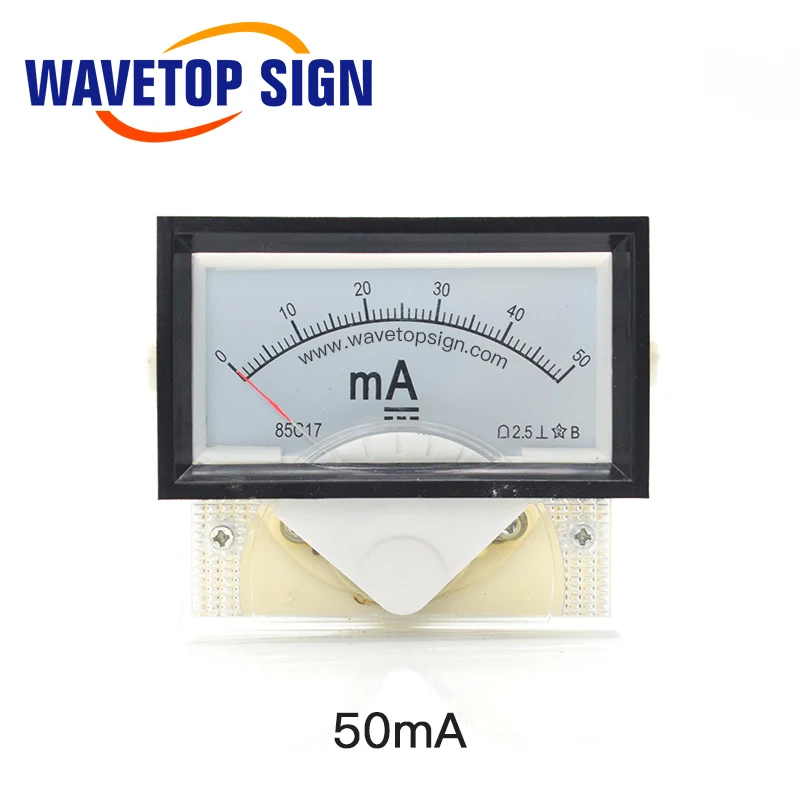 WaveTopSign 30mA 50mA Амперметр 85C17 DC 0-50mA аналоговая AMP Панель измеритель тока для CO2 лазерный станок для гравировки и резки - Цвет: 50mA