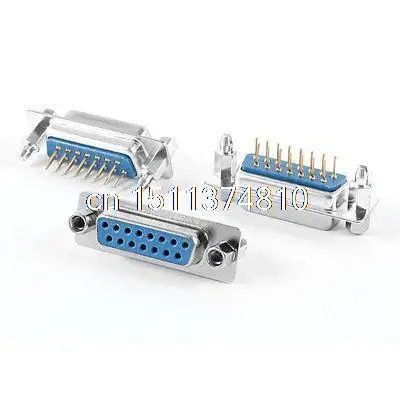 DB15 15 контактный 2 рядный Винт блокировки прямой штекер D sub PCB разъем 3 шт.|connector