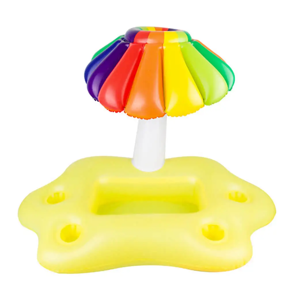 Summer pool Party Bucket Rainbow White Clouds Float Inflatable Rainbow Drink Holder Swimming Pool Bathroom Beach Party Kids Bath