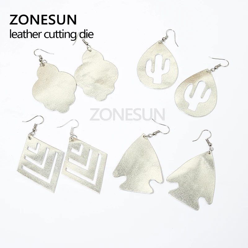 ZONESUN Fish Сделай Сам резак для резки кожаных сережек высечка из кактуса шаблон