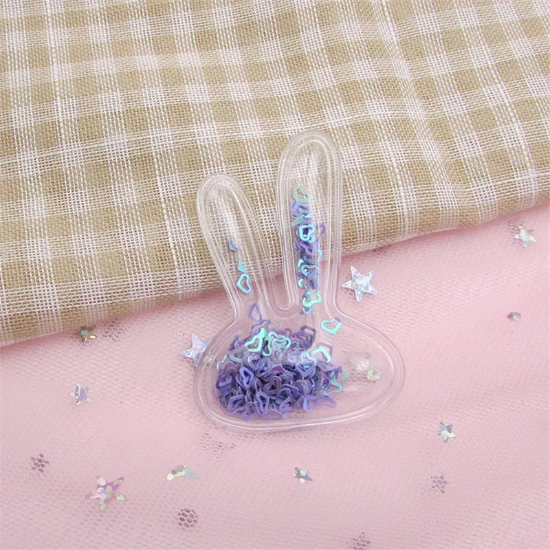 10 шт./лот 6*4 см кролик Прозрачный Bling bling Сердце течет патчи Аппликации для детей