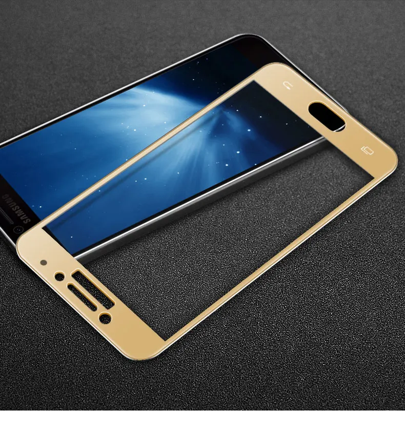 Закаленное стекло с полным покрытием для Samsung Galaxy C7 Pro 2 шт. защитная пленка экрана