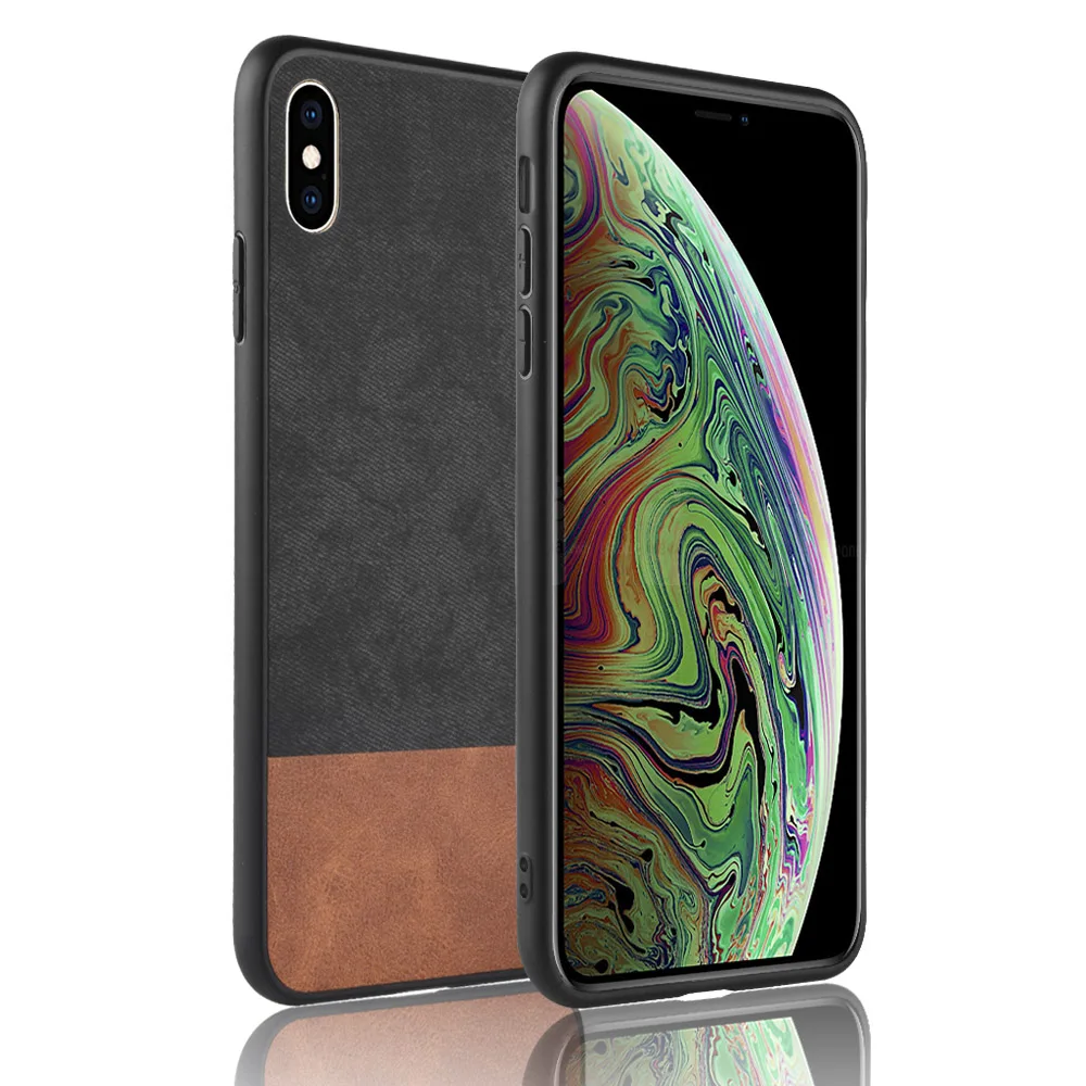 Тканевая ткань + кожаный жесткий нескользящий чехол для iphone XS MAX XR 6 6s 7 8 Plus чехлы