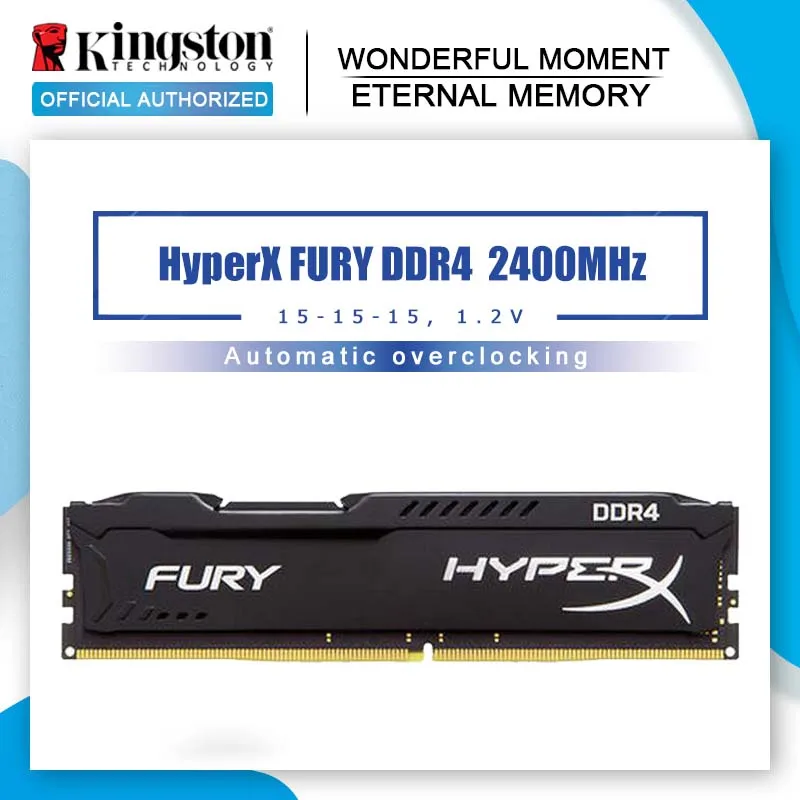 Original Kingston HyperX FURY 4GB 8GB 16GB DDR4 2400MHz Desktop RAM Memory CL15 DIMM 288-pin Desktop Internal Memory For Gaming