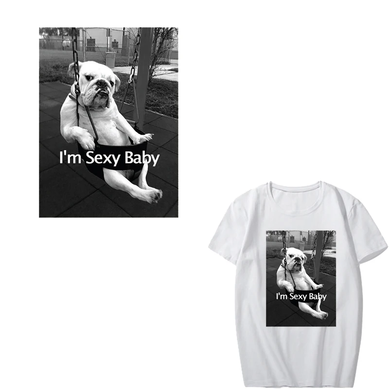 

Sexy Boy Patch Iron on Transfer Dog Patches for Clothing DIY T-shirt A-level Washable Clothes Stickers Heat Transfer Vinyl Press