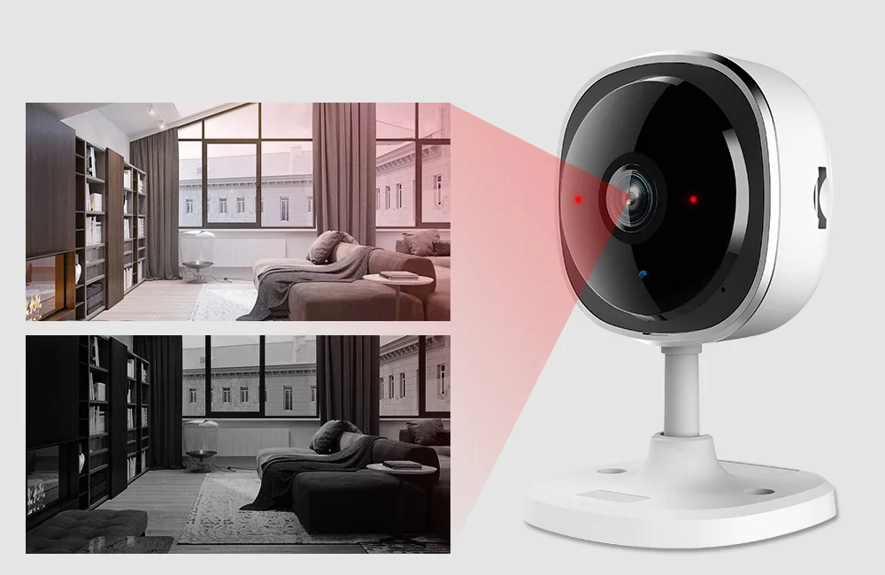 Wheezan wifi камера 1080P рыбий глаз мини Беспроводная внутренняя безопасность жилища IPC панорамный 180 широкоугольный ip cam 2,5 мм объектив ночного видения