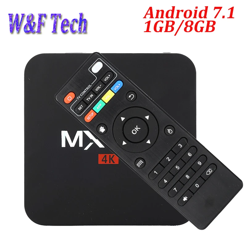 MX PRO Android 7.1 TV BOX RK3229 Quad Core 1GB RAM 8GB ROM 2.4G WIFI MINI Portable Smart Media Player Global HD 4K | Электроника
