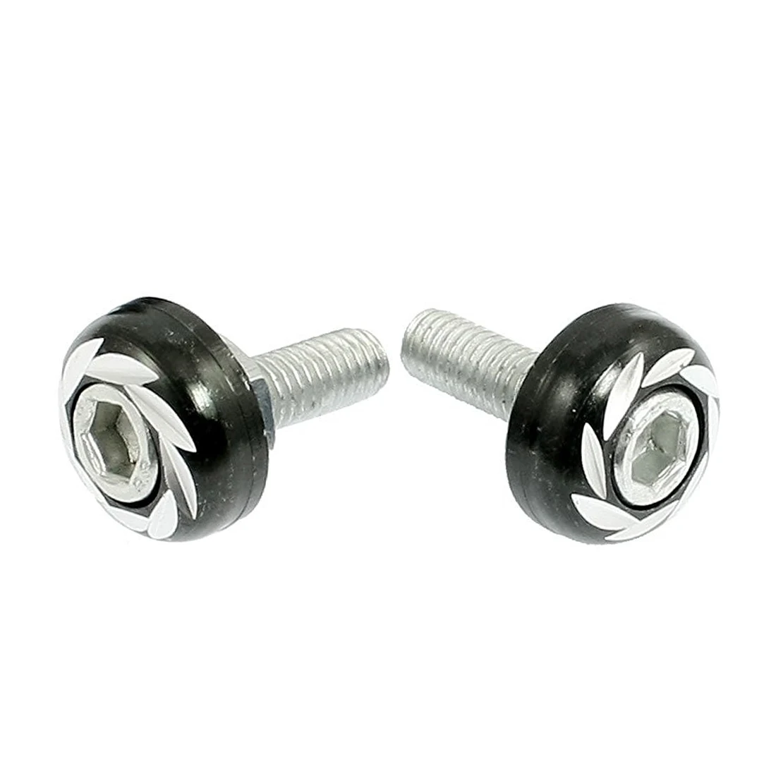 Автомобиль Номерной знак Рамка Болты Винты украшения черный серебристый цвет