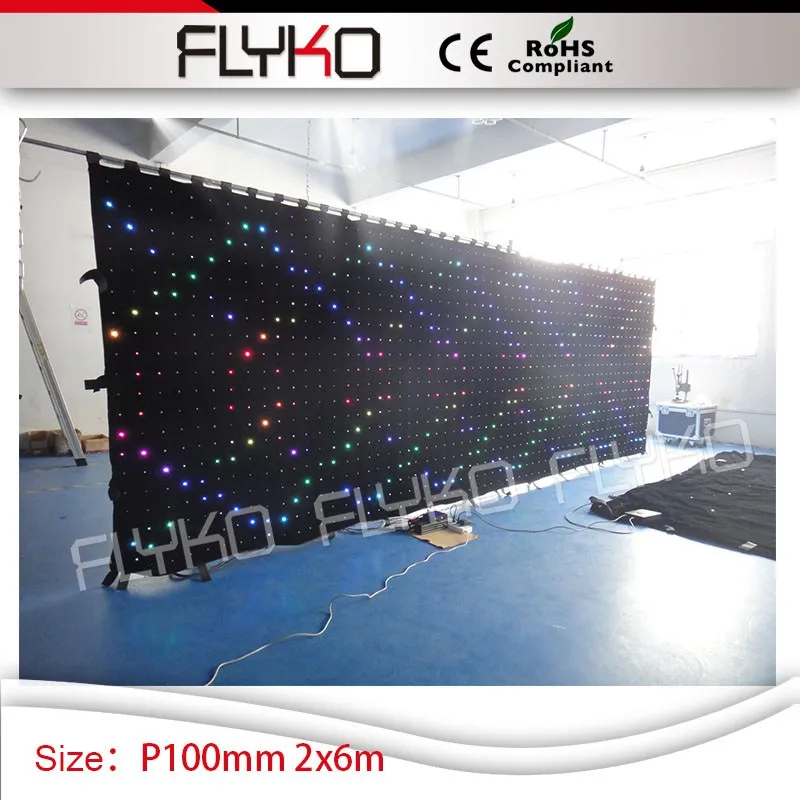 2x6 м складной светодиодный экран украшение для праздника Высокое качество Мягкий
