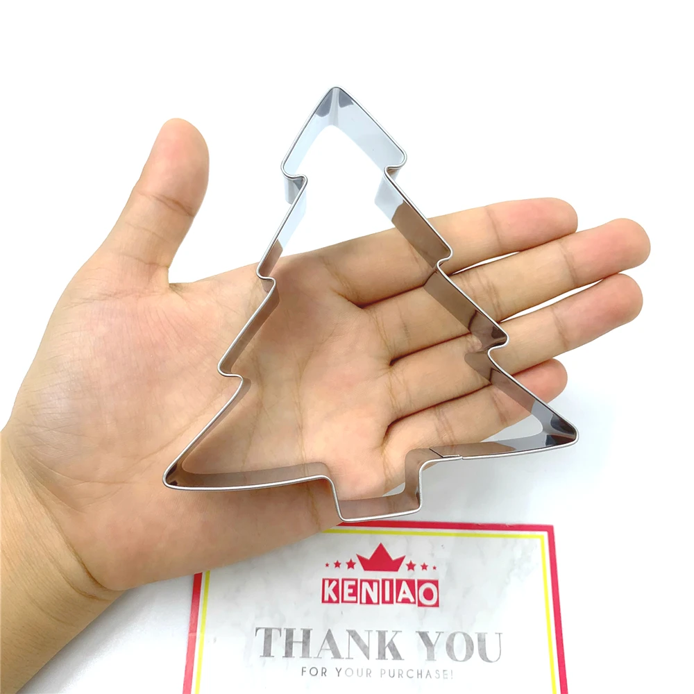 KENIAO Christmas Tree Cookie Cutter- 3 Various Size and Shap- Christmas Biscuit / Fondant / Pastry Cutter- Stainless Steel