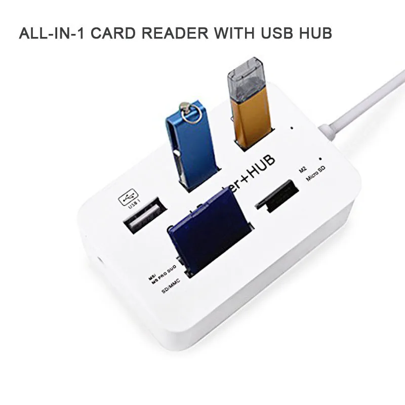 Etmakit все в одном USB 2 0 концентратор 3 порта с кард ридером 480 Мбит/с комбо для