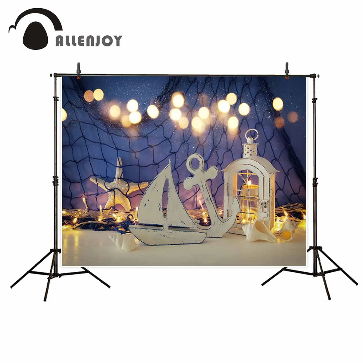 Allenjoy фон для фотосъемки Волшебный фонарь со свечами и деревянной лодкой