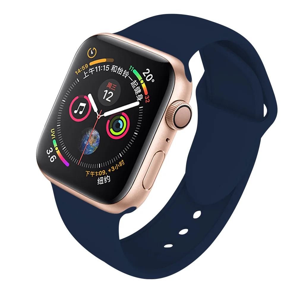 Midnight Blue Ремешок SCELTECH для apple watch band 4 3 Iwatch band 38 мм 42 мм для apple watch ремешок 44 мм 40 мм спортивный силиконовый браслет ремешок для часов - Цвет: Midnight Blue