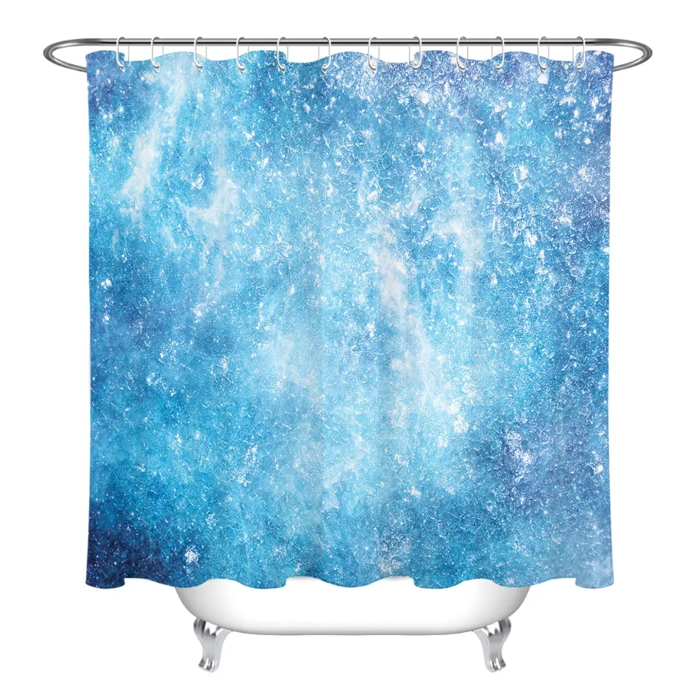 LB Blue Ice Custom Shower Curtain with Door Mat Set Luxury Eco-Friendly Waterproof Bathroom Fabric For Art Nature Bathtub Decor | Дом и сад