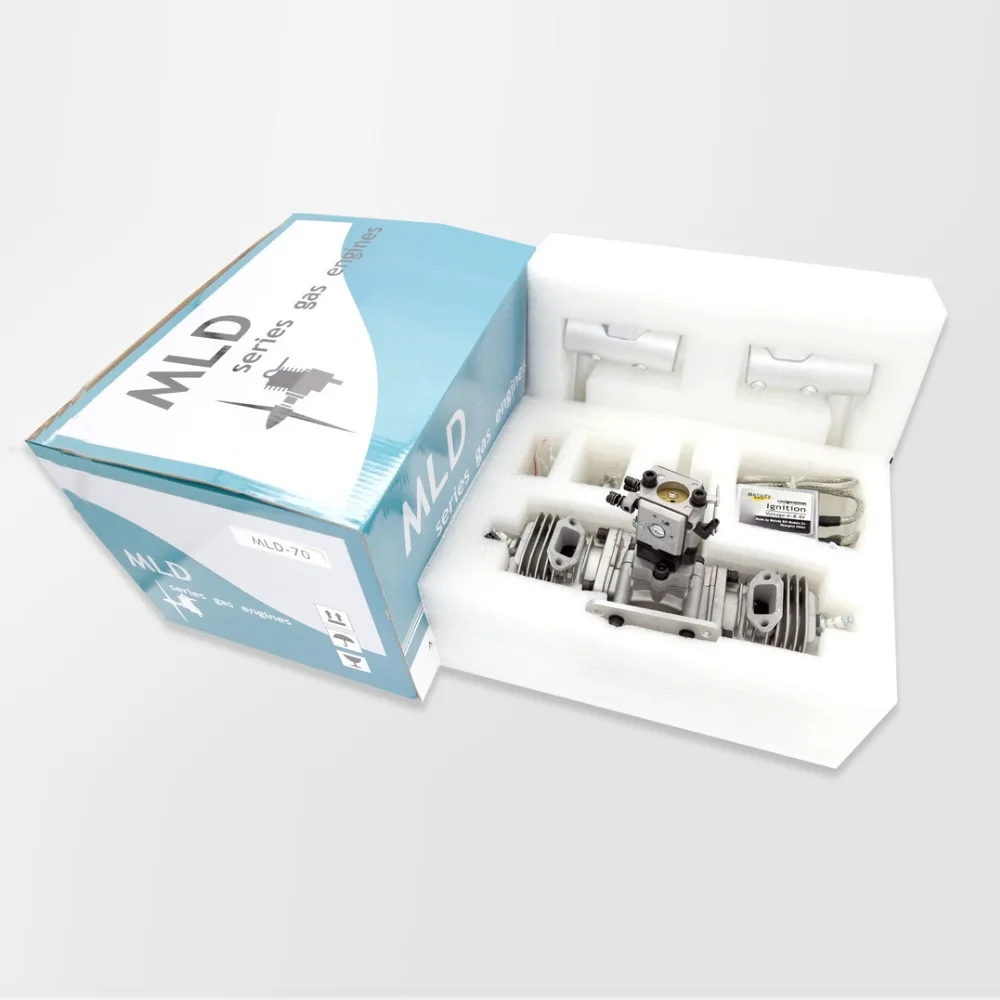 Двухцилиндровый газовый двигатель MLD 70CC обновленная версия с новым CDI и