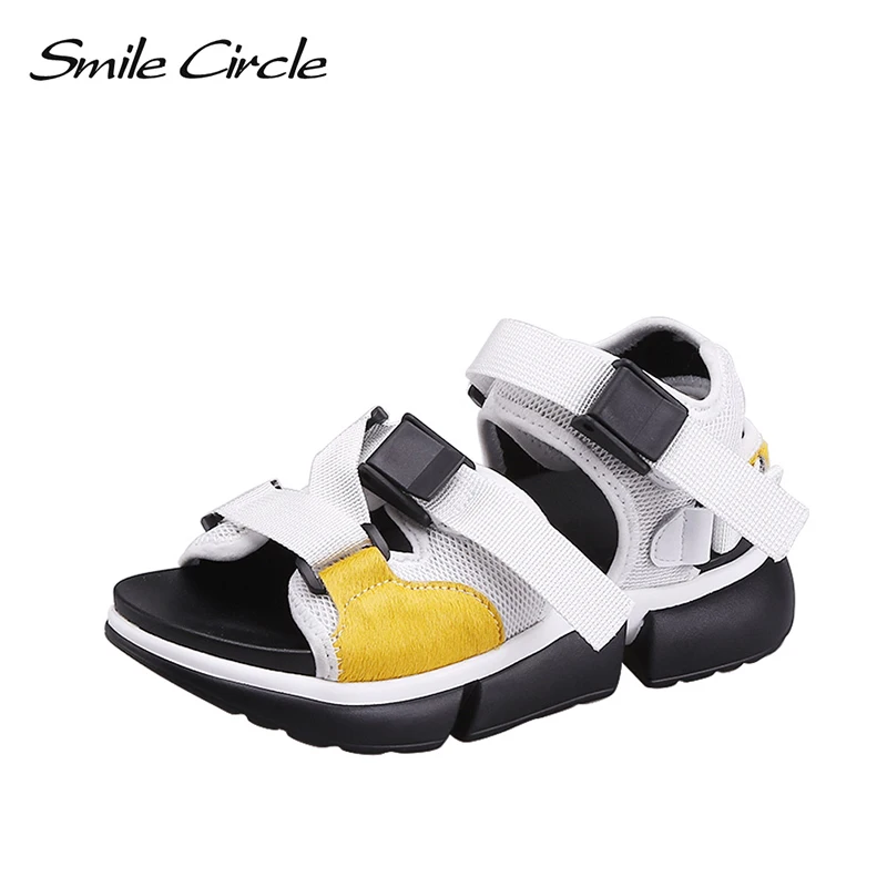Smile Circle/2019 г. Летние Стильные повседневные сандалии женская модная обувь на