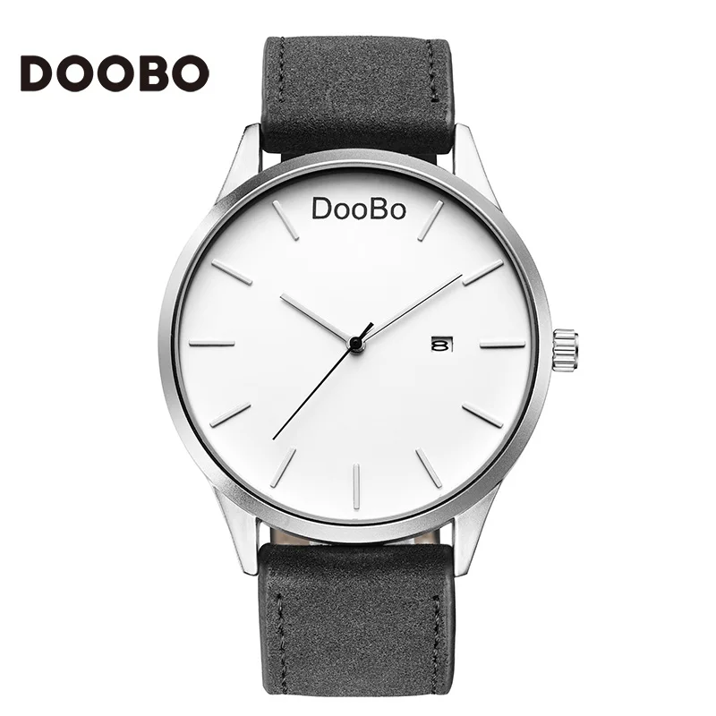 2018 новый модный бренд DOOBO Повседневное Для мужчин s часы роскошные кожаные Бизнес