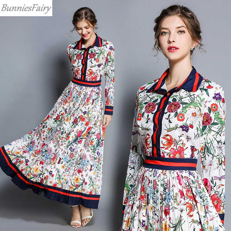 BunniesFairy осеннее женское шикарное элегантное подиумное винтажное Ретро цветочное