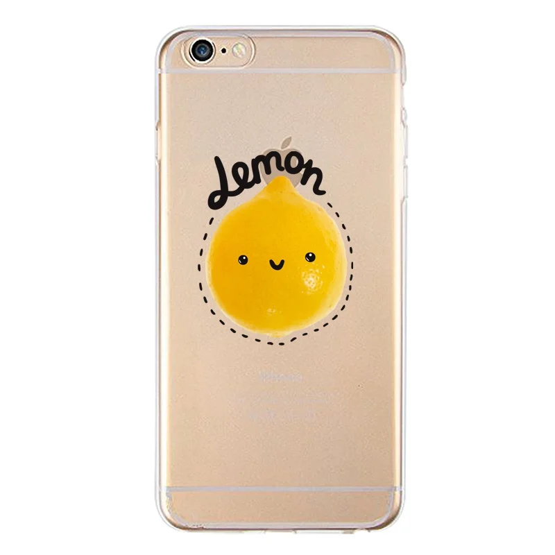 Мягкий прозрачный чехол для телефона из ТПУ Dinasour iPhone 4/4S 5 5S 6 6plus 7 8plus x Лимон