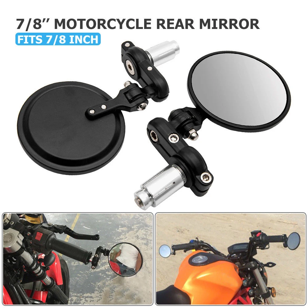 

Universal Folding Bar End Motorcycle Mirrors Rear View Mirror Black Carbon Fiber