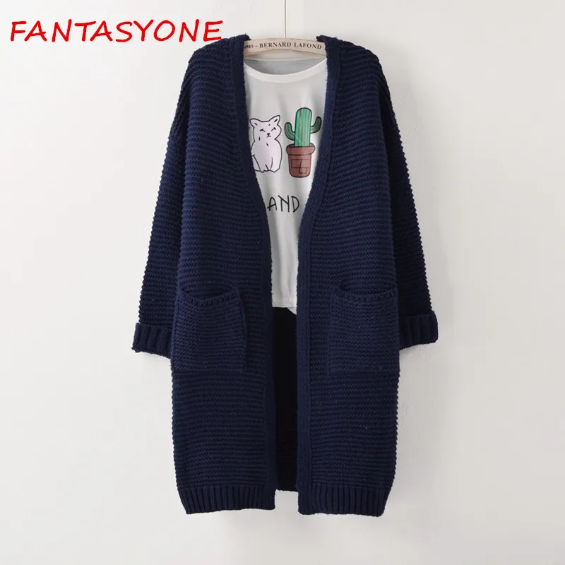Fantasyone 2017 Осень Зима Кардиган Женщины свитер с v-образной горловиной Повседневная