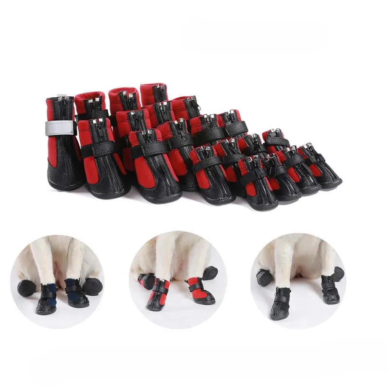 4 шт./компл. противоскользящая обувь для собак средних и больших размеров зимняя