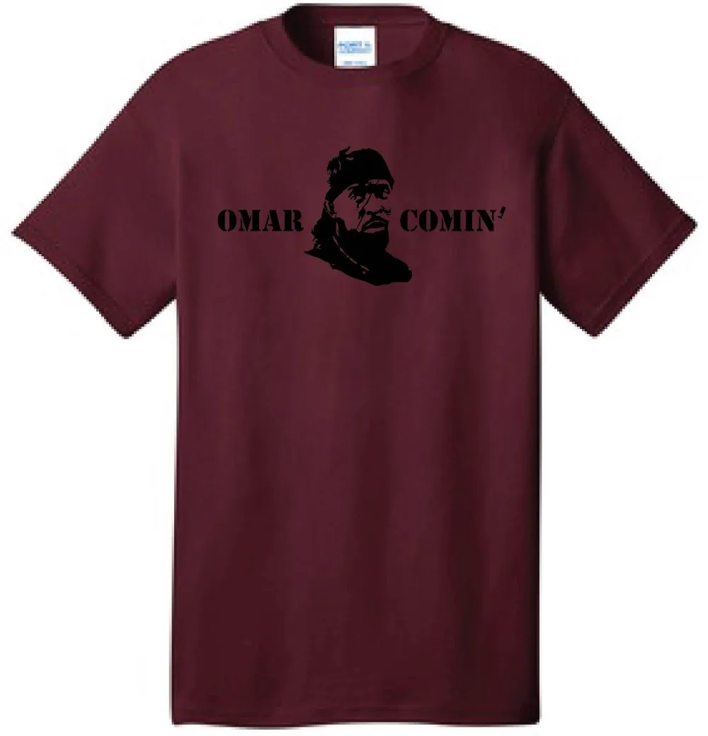 Omar Comin' Little Logo The Wire T-Shirt Gangster Custom Urban Street-Wear Men 2019 Funny Cotton Tees Short Sleeve | Мужская одежда