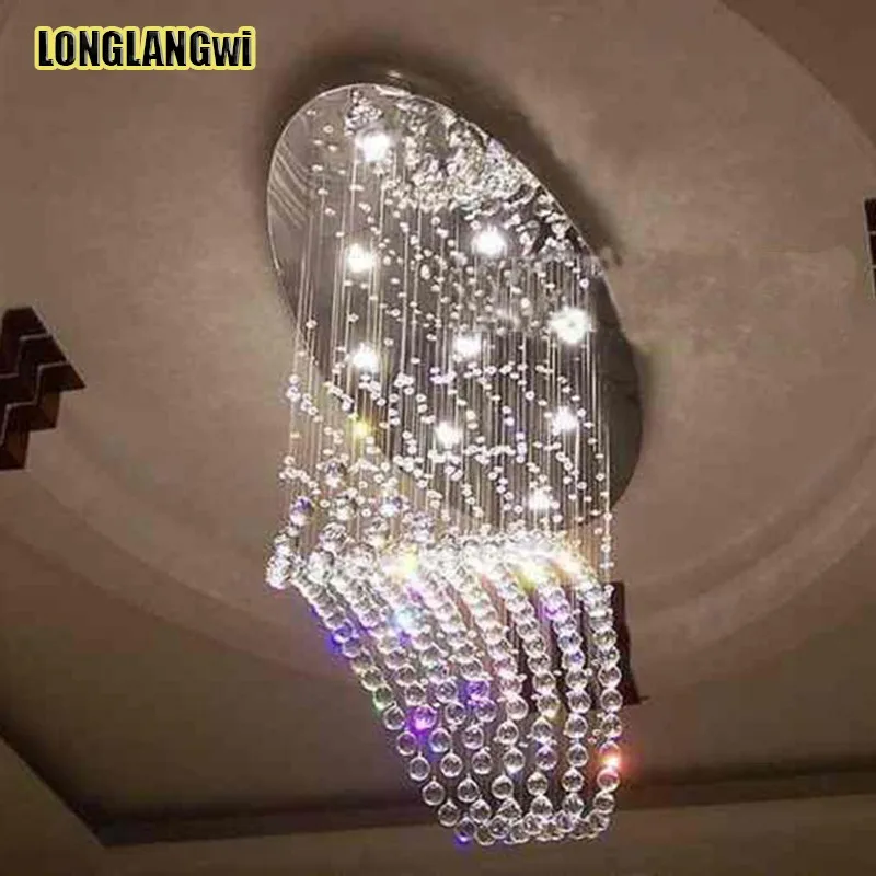 Oval modern crystal k9 LED chandeliers lamp for Hotel living room hall lighting chandelier | Лампы и освещение