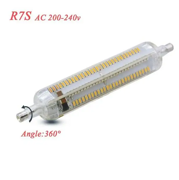 Силиконовая светодиодсветильник лампа R7S 3014SMD 360 В переменного тока 118 градусов 10