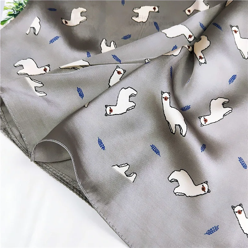 Женский летний квадратный шарф модный элегантный маленький Шелковый атласный с