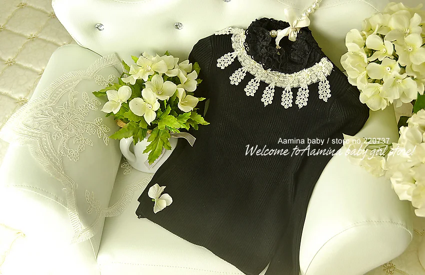 Осенне-зимние черные колготки для маленьких девочек [aамина] футболка одежда