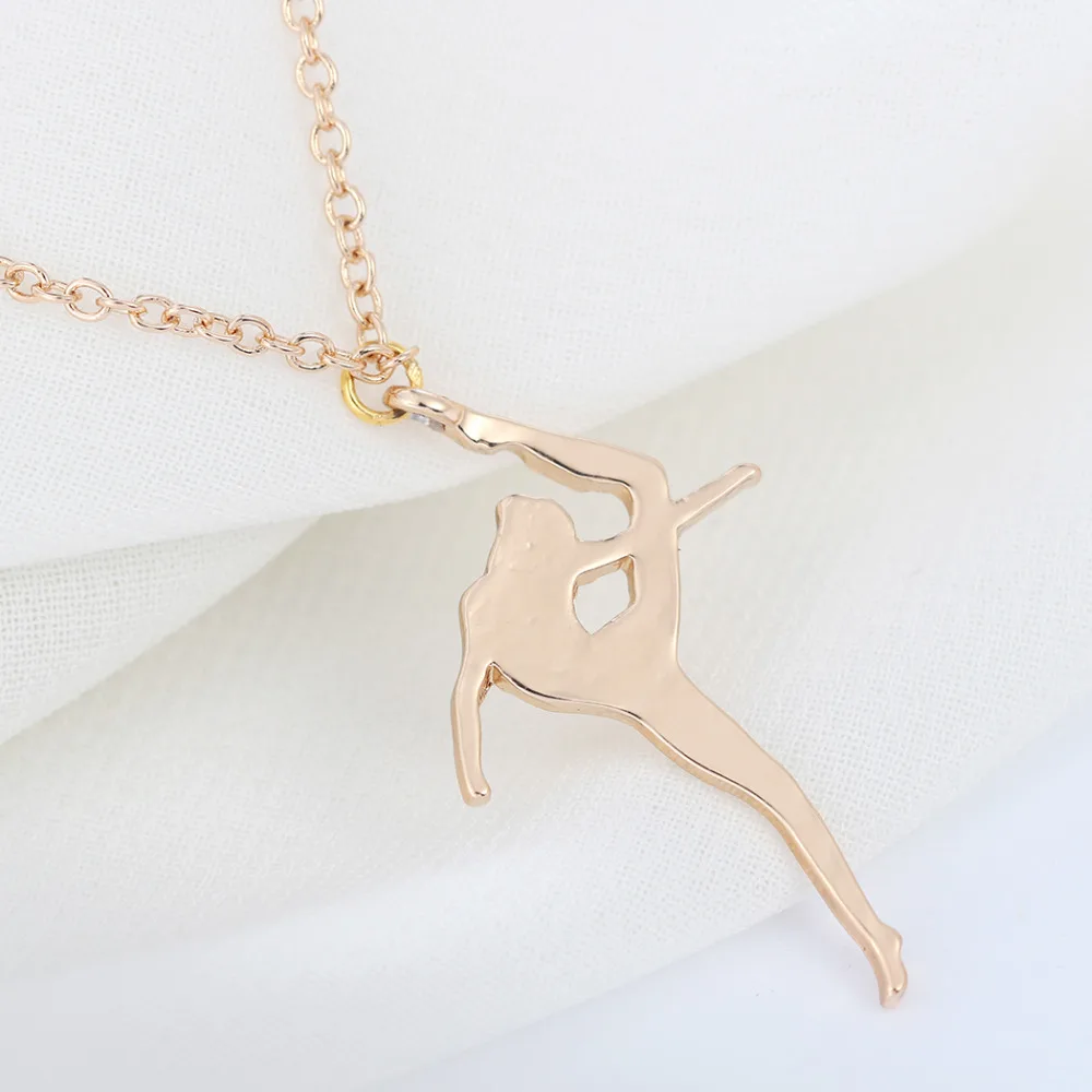 Kinitial 30Pcs Gold Silver Bling Dance Girl Necklaces Ballet Necklace Pendant Women Fashion Statement Jewelry | Украшения и
