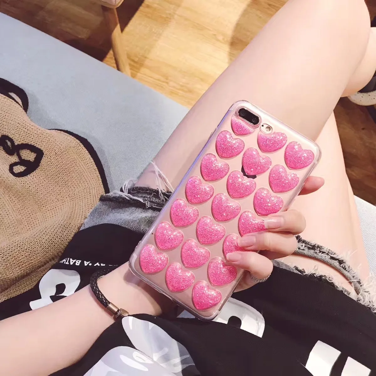 Caseme милые Карамельный цвет 3D сердце любовь чехол для телефона iPhone 7 Plus 10 X