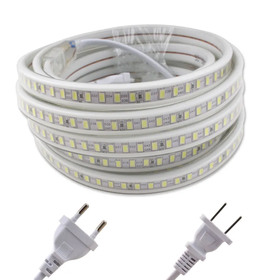 Светодиодная лента 220V 5730 DC Светодиодные полосы света AC Лента 5М