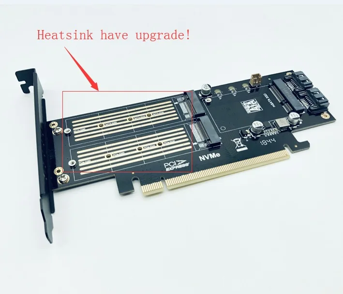 Адаптер PCI-E 3,0X16 на M.2 SSD PCIE на M2 Raiser M Key B Key mSATA 2x7 Pin SATA порт NVME M2 SSD AHCI mSATA 3 в 1 Riser Card