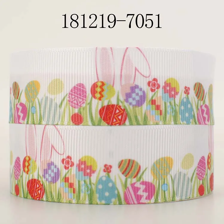 181219 7051 10 ярдов-разные размеры-Пасхальная лента день живой рисунок напечатанная корсажная лента - Цвет: 181219 7051