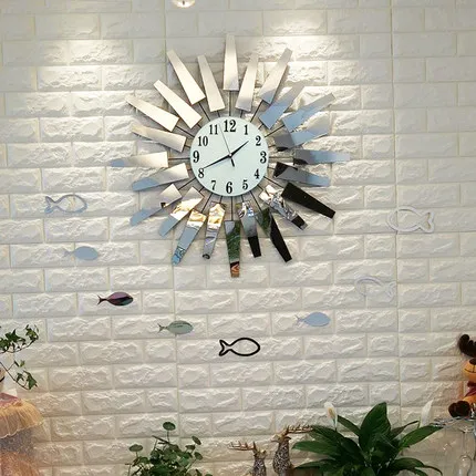 Современные контракт дизайн кварцевые настенные часы домашнего декора из