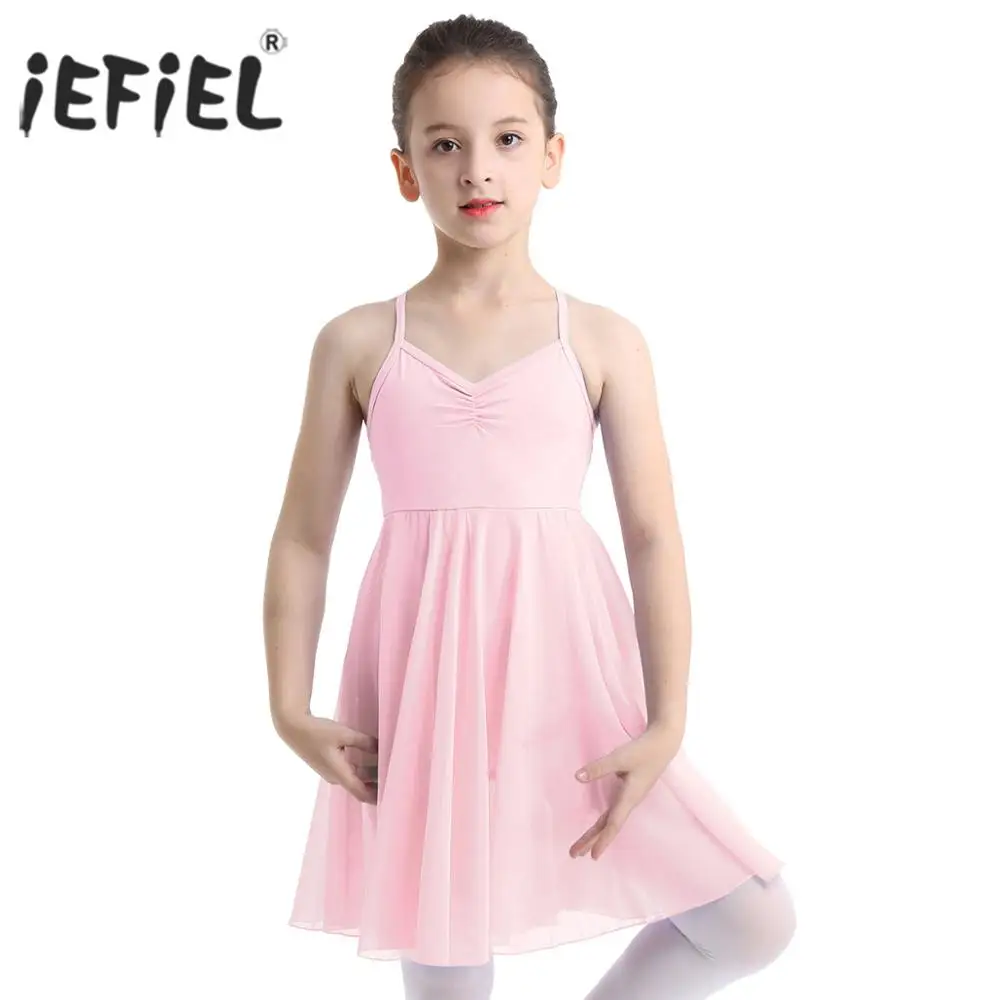 

iEFiEL Children Ballet Dance Class Dresses Dress Gymnastics Leotard Girls Sleeveless Ballet Tutu Dress Kids Dancing Costumes