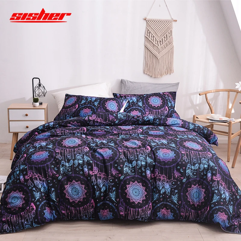 Sisher Modern Style Duvet cover sets Queen Size with Pillowcase Single Double Full King Bedclothes cotton Quilt Covers Set kids | Дом и сад