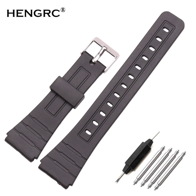 16mm 18mm 20mm Silicone Watch Strap Band Women Men Black Sport Diving Rubber Watchbands Buckle For Casio Watch Accessories