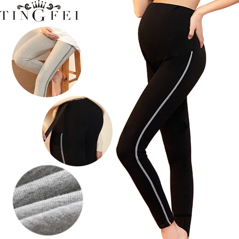 

TINGFEI Maternity Leggings for Pregnant Casual Fashion Maternity Pants All Match Thin Belly Support Spring Autumn Women Trousers