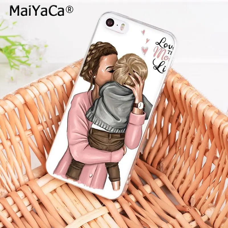 A11 MaiYaCa, черный, коричневый цвет, волосы для мамы, дочки, папы, высокое качество, чехол для телефона, для iPhone 8, 7, 6, 6S Plus, X, XS, MAX, 5, 5S, SE, XR, 10, чехол - Цвет: A11
